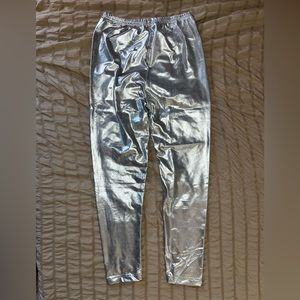 Medium Silver Metallic Costume Leggings